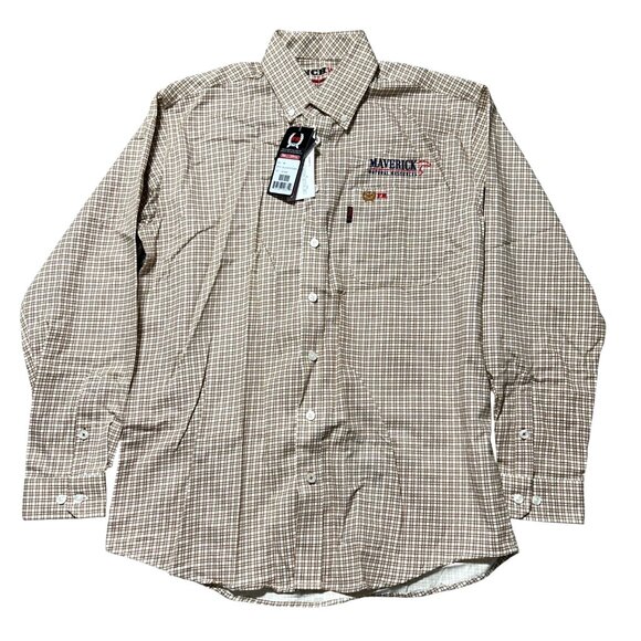 Cinch WRX Flame Resistant Medium Plaid Button-Up Shirt HRC-2 Workwea - Picture 1 of 10